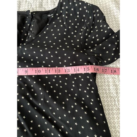 Madewell Star Print Silk Dress XXS Black Short - Picture 10 of 11
